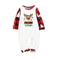 thumbnail image 2 of Christmas Pajamas for Family, Long Sleeve Reindeer Print Raglan Tops + Plaid Pants Set, 2 of 10