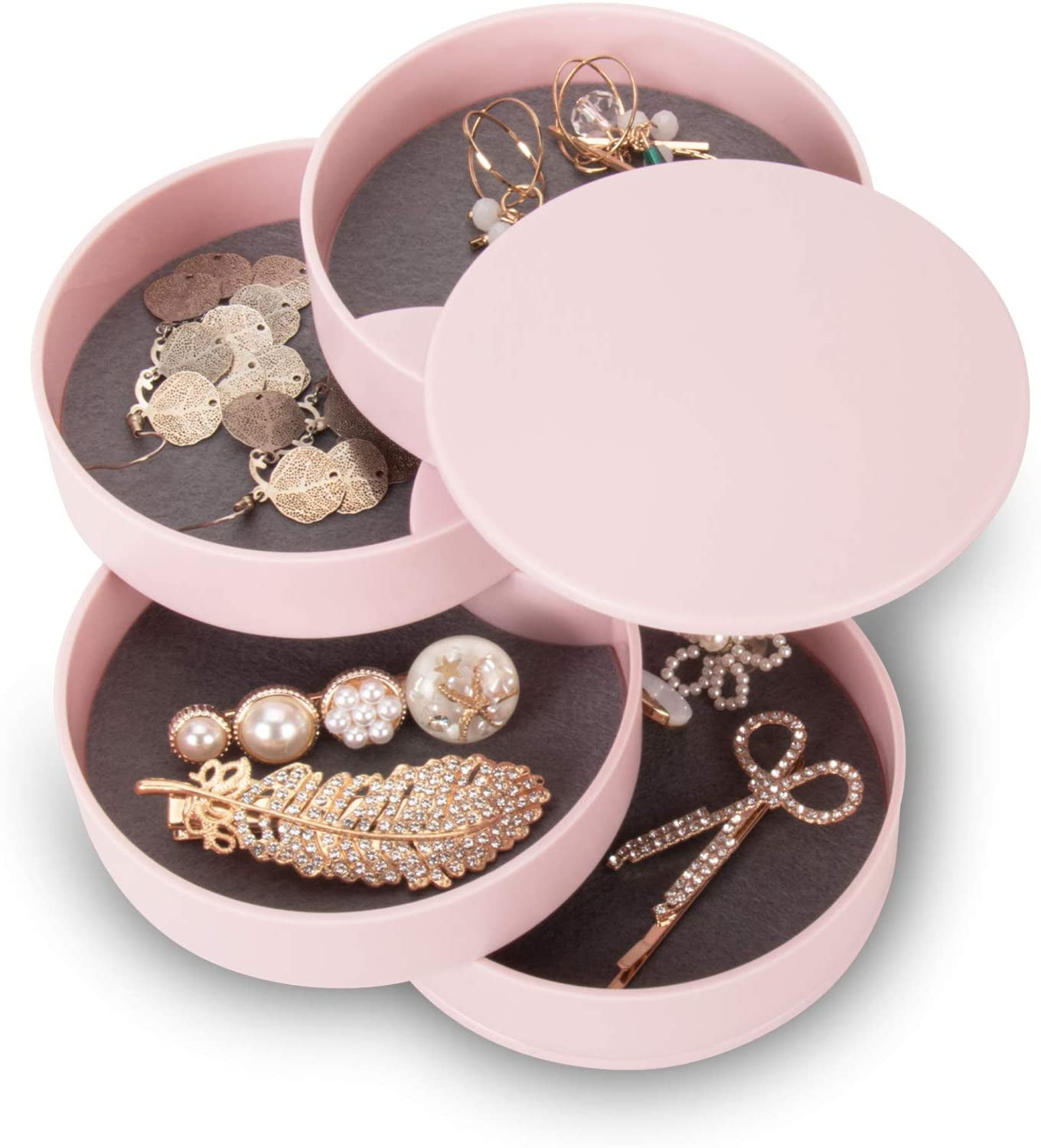 Portable Travel Jewelry Ring Earring Organizer Case Tray Holder Storage Box 