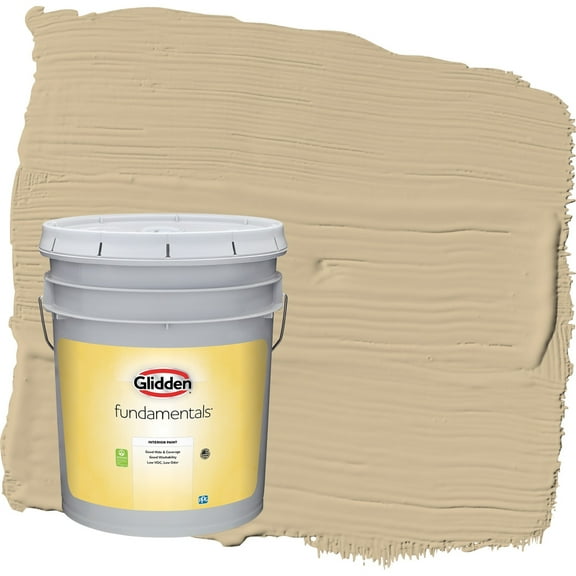 Glidden Fundamentals Spiced Vinegar / Beige Flat Interior Paint, 5 Gallon