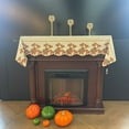 thumbnail image 5 of Secret Scope Halloween Tablecloth - 70x120 inch Pumpkin & Maple Leaf Embroidered Decor for Thanksgiving Fireplace TV Cover (Orange), 5 of 11