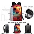 thumbnail image 6 of Uourmeti Flame Soccer Design Spacious Storage Backpack, 17 Inch Smooth Zipper School Backpack High Quality Student Bookbag for Adults, 6 of 6