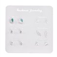 thumbnail image 1 of kurtrusly 6 Pairs Weekly Ear Studs Set Women Fashion Alloy Love Heart Leaf Rhinestone Earrings Jewelry Gift Type 3, 1 of 6