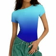 thumbnail image 6 of KyCheLot Women's Casual Going out Tops Crop Slim Short Sleeve Ribbed Stretchy Basic T Shirts, 6 of 6