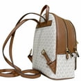 thumbnail image 3 of Michael Kors Womens Kenly Medium Adina Backpack Pebbled Leather Vanilla MK Signature, 3 of 6