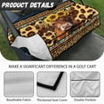 thumbnail image 6 of Renewold Golf Cart Seat Cover Comfortable Golf Cart Seat Towel Blanket with Front Pockets Suitable for 2 Person Club Car Seats, 52 x 32 Inches, American Tribal Highland Cow Sunflower Leopard Print, 6 of 7