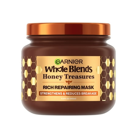 Garnier Whole Blends Honey Treasures Repairing Mask, for Damaged Hair, 11.5 fl oz
