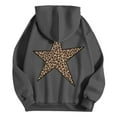 thumbnail image 4 of XIAONU Womens Hoodies Y25K Panthera Pardus Star-Patterned Trendy -Lined Hooded Sweatshirt Long-Sleeve Pullover Streetwear Hoodie Sportswear, 4 of 5