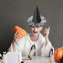 Clearance Under $5!Yyuenw Halloween Witches Hats Decor Black Witch Hat with Hanging Rope Decoration Of Large Halloween Party Supplies