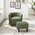 thumbnail image 4 of Modern Barrel Swivel Chair, 360 Degree Swivel Accent Chair, Single Sofa with Ottoman, Corduroy Fabric Armchair, Upholstered Tufted Round Accent For Bedroom, 4 of 7