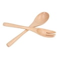 thumbnail image 4 of Wooden Spoon Fork Set Natural Environmentally Friendly Reusable Salad Servers Tableware Supplies, 4 of 7
