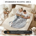 thumbnail image 6 of Oversized Chaise Lounge Chair Indoor, Upholstered Sofa Bed with Throw Pillows and Armrests, Sleeper Chair for Living Room, Bedroom, 6 of 8