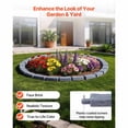 thumbnail image 2 of KFFKFF Faux Stone Garden Edging Kit, 15.5 ft No-Dig Border for Lawns, Flower Beds, and Yards, 4 Sections with 6 Bricks Each 46.46"L x 3.74"W x 2.24"H, Includes 12 Spikes & End Cap, Gray, 2 of 9