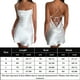 thumbnail image 3 of Vestido Corto Con Tirantes Vestido de cóctel para mujer, sin mangas, elástico, para fiesta nocturna (blanco L) Cgtredaw Para estrenar, 3 of 5
