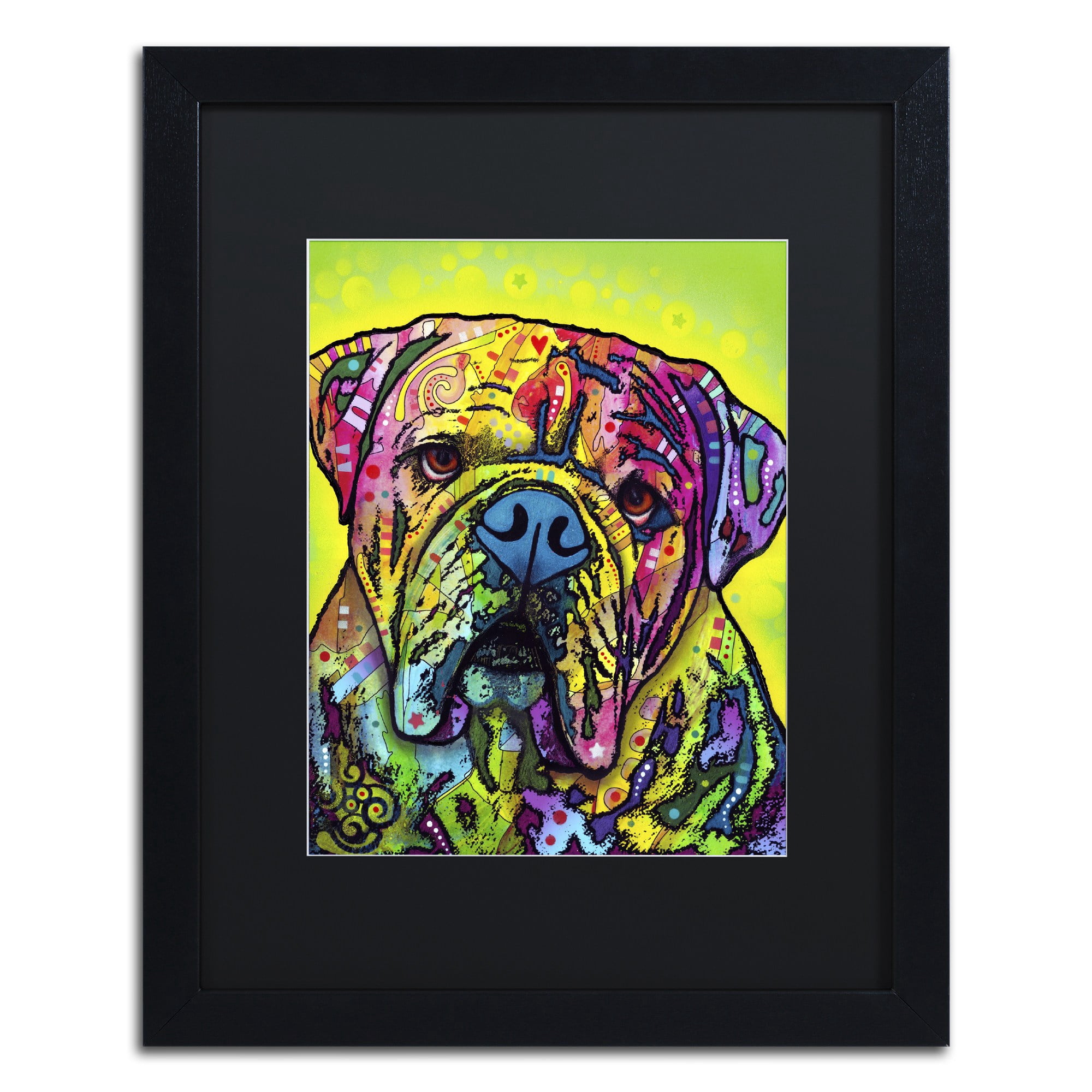 Trademark Fine Art "Hey Bulldog" Canvas Art by Dean Russo, Black Matte, Black Frame