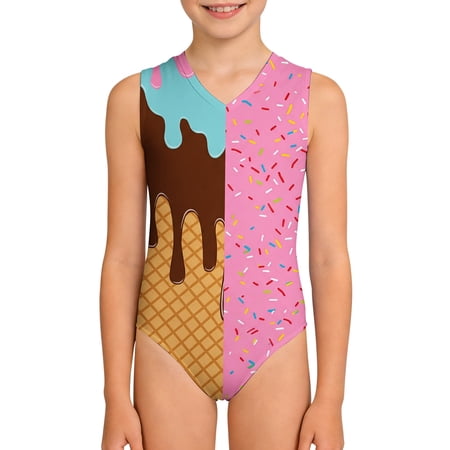Wuxian Toddler Kids Girls One Piece Swimsuit Sleeveless V-Neck Floral Print Onesies Bodysuit Swimwear Summer Graphic Bathing Suit Upf 50+ Quick Dry Hawaiian Beach Pool Bathing Suit Pink 7-8 Years