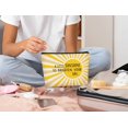 thumbnail image 4 of Bolsa de maquillaje BARPERY A Little Sunshine Yellow de tela de lino, 4 of 5