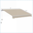 thumbnail image 5 of Retractable Patio Awning, 13' x 8' Manual Crank, UV Resistant for Deck Balcony Yard, Beige | Aluminum | Square, 5 of 9
