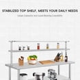 thumbnail image 2 of HOBLOC NSF Stainless Steel Table, 60" X 36" Work Table with 60" X 12" Shelf, Metal Table Prep Table for Home Kitchen Restaurant Garage Warehouse Outdoor, 2 of 7