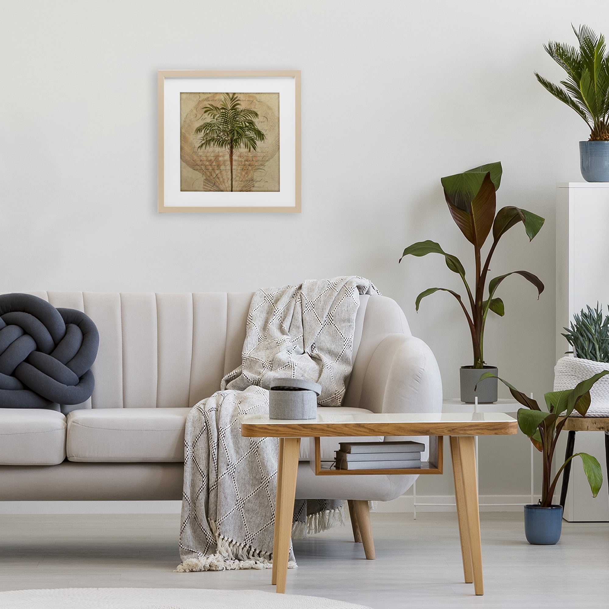 Stupell Industries Subdued Tropics Palm Birch Framed Print Under Glass, design by Steve Hunziker