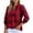 #293-Red, variant on Craaazy Button Down Shirts for Women Polka Print T-shirt Plaid Shirt Casual V-neck Striped Long Sleeve Shirt Gifts