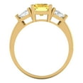 thumbnail image 4 of 2.82 ct Emerald Cut Simulated Yellow Diamond Three-Stone Engagement Ring for Women in 18K Yellow Gold, 4 of 5