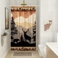 thumbnail image 2 of Farmhouse Rustic Deer Small Shower Stall Curtain Size 36" x 72", Forest Woodland Cabin Narrow Stand up Shower Curtains for Bathroom Decor Polyester Fabric Set, 2 of 6