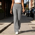 thumbnail image 6 of UKHCCC Women's Yoga Pants Flared with Pockets High Waisted Solid Trousers Casual Workout Lounge Bootcut Stretchy Cotton Soft Comfortable Daily Activewear S-2XL, 6 of 9