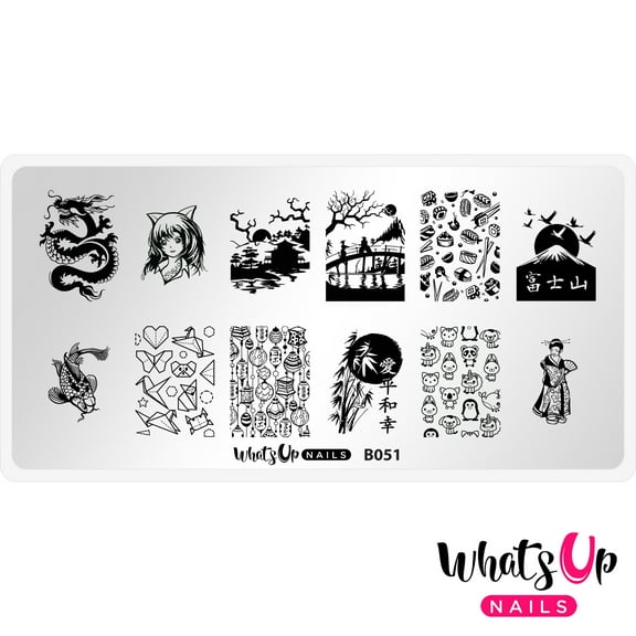 Whats Up Nails - B051 I Just Want Sushi Stamping Plate Nail Art Design