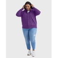 thumbnail image 4 of Hanes Just My Size EcoSmart Women's Full-Zip Fleece Hoodie (Plus ) Violet Splendor Heather 4X, 4 of 6