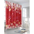 thumbnail image 3 of Fsddascl Red Snowflake Christmas Shower Curtain Set - Standard 72" x 72" Washable Bathtub Curtain with 12 Hooks, Xmas Snowflake Winter Modern Art Waterproof Fabric Stall Shower Curtains for Bathroom, 3 of 6