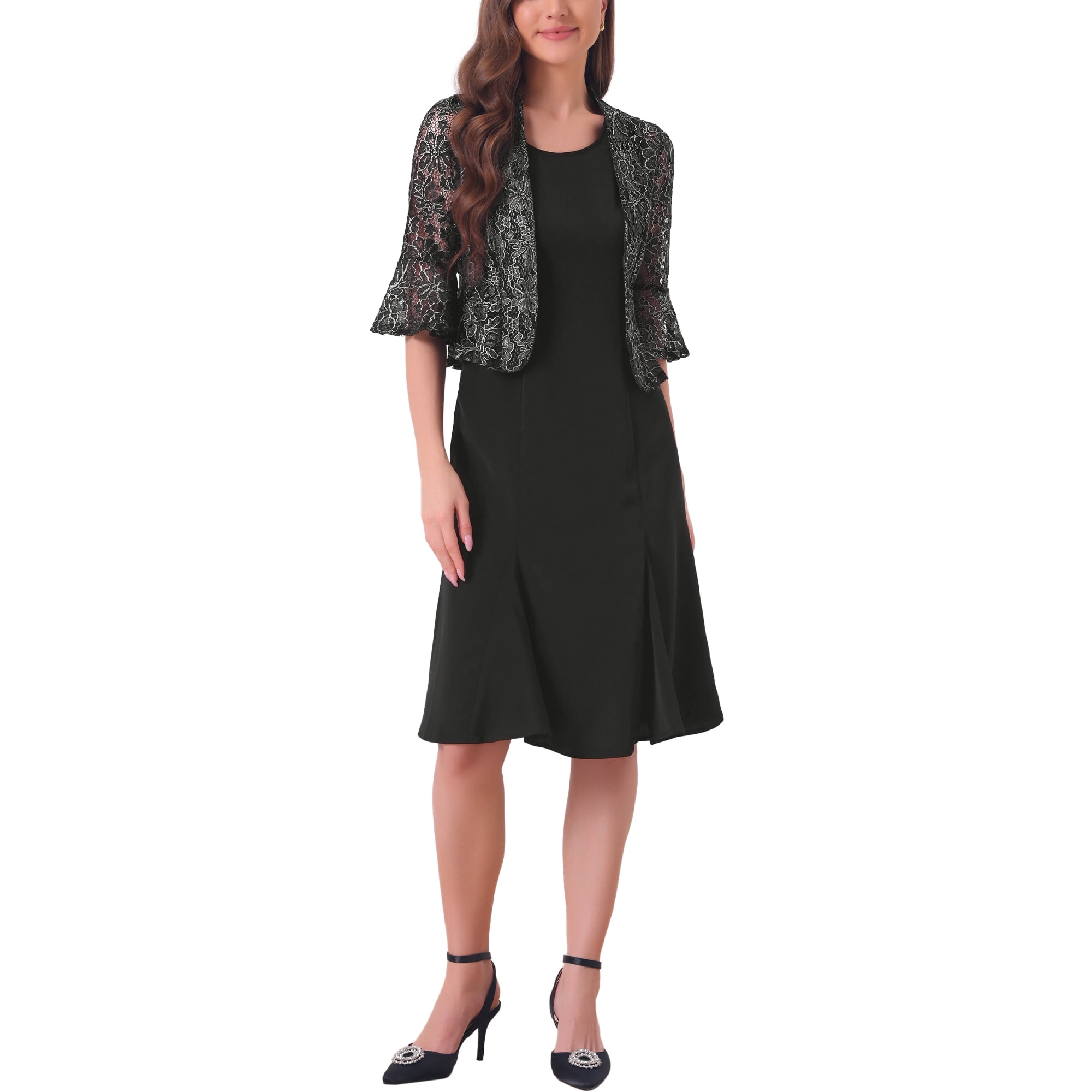 Black party wear shrug sale