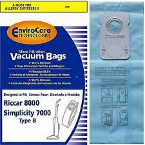 Riccar, Simplicity Upright Type B Paper Bags 6 Pk Part - 846