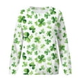 thumbnail image 5 of VBARHMQRT Chandail à Capuchon Gris Femmes Femmes St Pa Day T-Shirts Col Rond Chandail Vert Manches Raglan Chandail à Enfiler Hauts Amples Convenant Hauts Habillés, 5 of 5