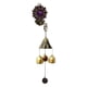thumbnail image 1 of Campana de viento de girasol de cristal, adornos colgantes, campana de latón para decoración de jardín Púrpura, 1 of 9