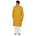 thumbnail image 4 of Atasi Indian Men's 2 Piece Kurta Pajama Set Henley Neck Cotton Casual Long Kurta, 4 of 7