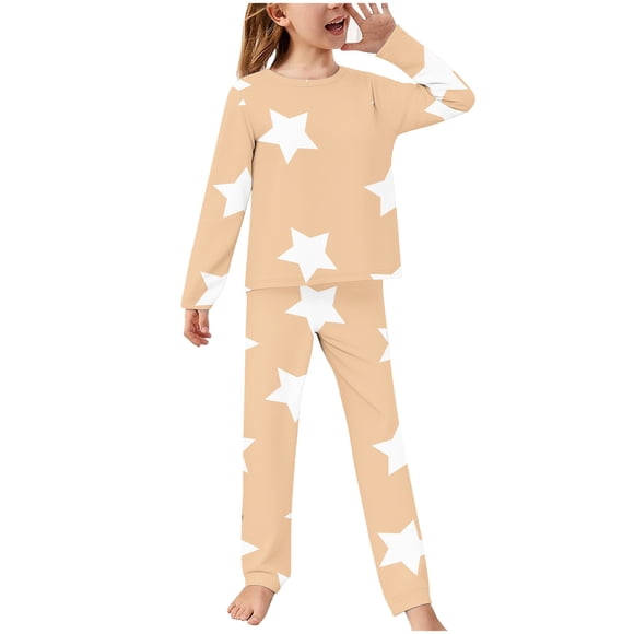 cfhntfmh Baby Girls' Pajama Set Long Sleeve Sleepwear Top and Stretchy Pants Fall Winter Pjs Sleepwear Baby Girl Outfits