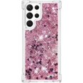 thumbnail image 2 of Compatible with Samsung Galaxy S22 Ultra Case Glitter Liquid Cute Clear Phone Case Floating Quicksand Shockproof Protective Bumper Silicone Soft TPU Case for Galaxy S22 Ultra Love Rose YB, 2 of 12