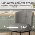thumbnail image 3 of MultiHaven 25.8" Upholstered Swivel Bar Stool Set of 4,Counter Height Chair with Ergonomic Footrest for Kitchen Island - Mid Grey Fabric, 3 of 11