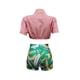 thumbnail image 4 of VISgogo - Conjunto de camisa y pantalones cortos para mujer, cárdigan de manga corta de color sólido a la moda y pantalones cortos estampados VISgogo moda, 4 of 5