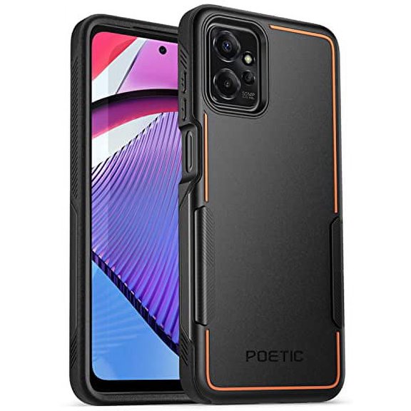 Poetic Neon Case for Moto G Power 5G, Dual Layer Heavy Duty Drop Protection, Black