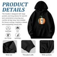 thumbnail image 4 of Women's Long Sleeve Hoodie Pullover Sweatshirt with Colorful Smiling Pumpkin Design Stars Front Pocket, 4 of 7