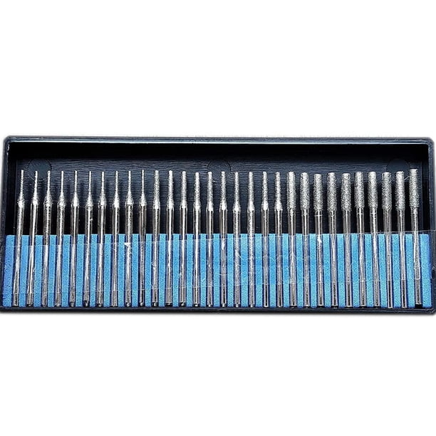 Brocas diamantadas Drilax de 1 mm, 2 mm y 3 mm para vidrio y piedra, 30 unidades