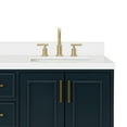thumbnail image 5 of Ariel Stafford 61 Inch Double Rectangle Sink Vanity With White Quartz Countertop W/1.5" Edge In Midnight Blue, 5 of 11