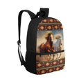 thumbnail image 2 of Uourmeti All Match 17 Inch Backpack for Travel Camping, Simple Stylish Smooth Zipper Durable Fabric School Bag, Horse Design, 2 of 6