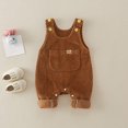 thumbnail image 7 of Yammkia Baby Denim Overall Toddler Soft Cute Workwear Bib Pants Jeans Jumpsuit 0-18M (Brown,6-12 Months), 7 of 7