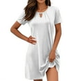 thumbnail image 2 of Patlollav 2025 Beach A Line Dress Womens Casual Summer Spring Short Sleeve Dresses with Pockets, 2 of 6