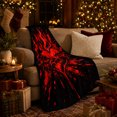thumbnail image 3 of Red Flame Heart with Thorny Roses, Bold Gothic Style for Dark Art Lovers, Fiery Love Emblem and Valentine's Day Gift, Soft Flannel Blanket for Bedroom and Living Room, Home Decor, 3 of 9