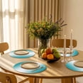 thumbnail image 3 of Round Placemats Ombre White Teal 15 inch Set of 4 Table Mats for Dining Table Gradient Color Turquoise Heat Resistant Non-Slip Kitchen & Home Decorative Place Mat Set, 3 of 8