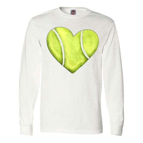 Inktastic Tennis Ball in Heart Long Sleeve T-Shirt