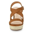 thumbnail image 3 of BLISSFUL STEP Women's Strap Espadrilles Platform Slingback Wedges Sandals, 3 of 7